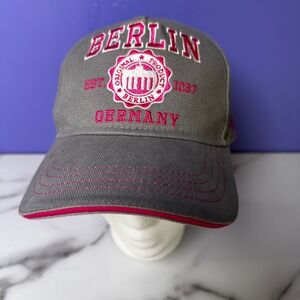 Berlin Germany Souvenir Baseball Cap‎ Hat Adjustable Gray Pink Embroidery Travel